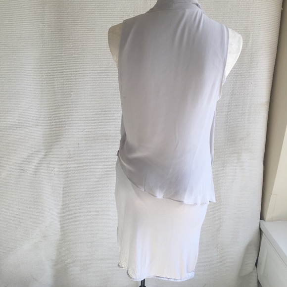 All Saints Faux Wrap Layered Sleeveless Dress Gray - Picture 3 of 8